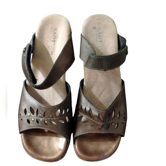 Naot Brown Leather Mule Sandals Srrappy Slip On Sandals Size 8 - Picture 2 of 11